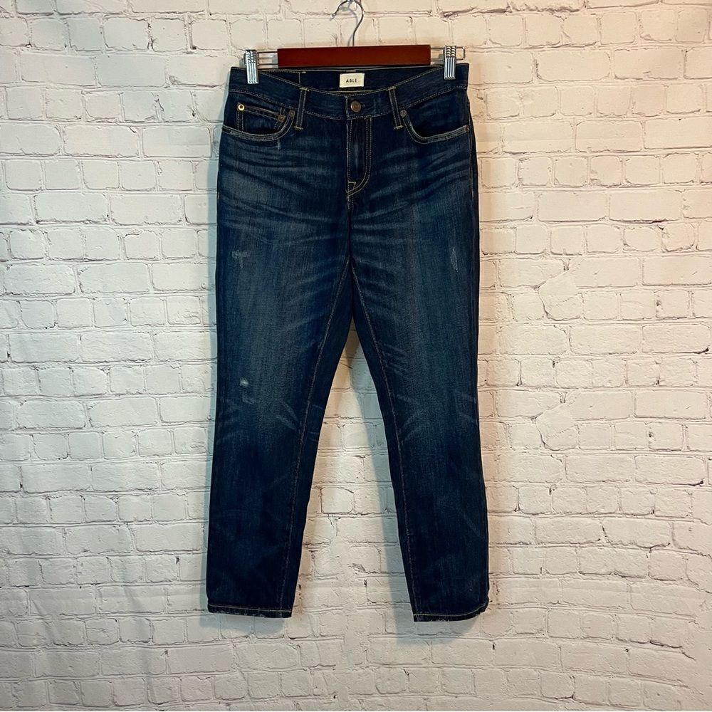 ABLE The Slouch Dark Wash Straight Leg Jeans size 24